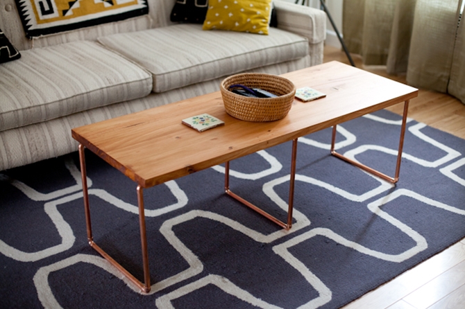 DIYHowto 15 DIY Coffee Table Ideas And Free Plans With Instructions-DIY Copper Coffee Table