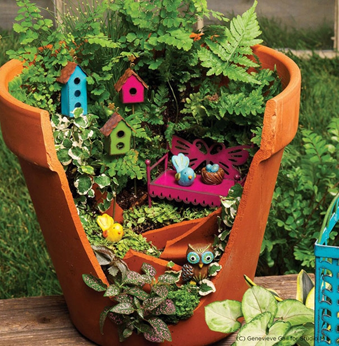 DIY Broken Clay Pot Fairy Garden Ideas (Tutorials with Pictures)