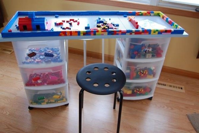 DIY Plastic Drawer Lego Table - DIY Lego Table Project Ideas for Kids 