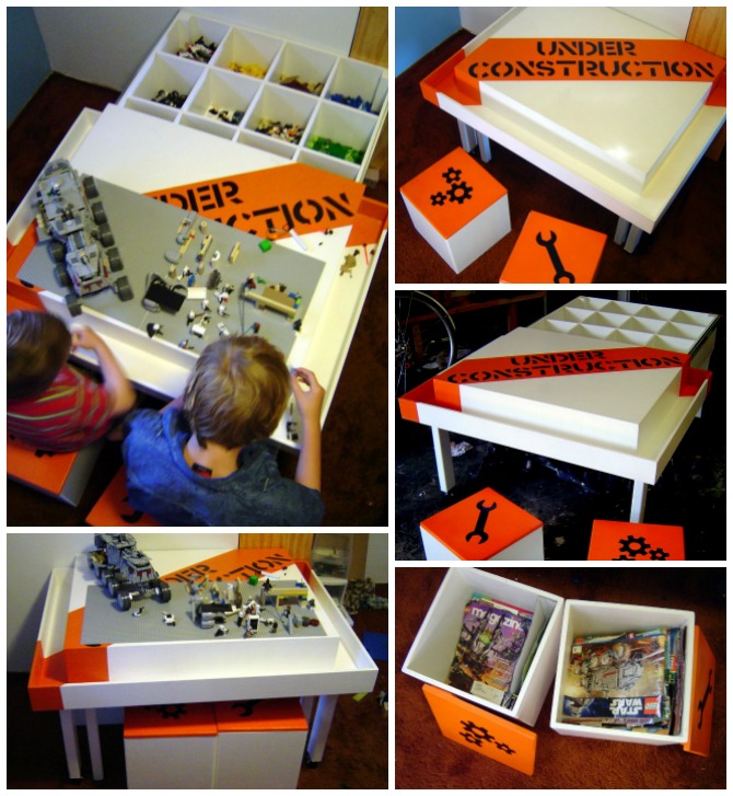 DIY Lego Construction Table Instructions - DIY Lego Table Project Ideas for Kids 