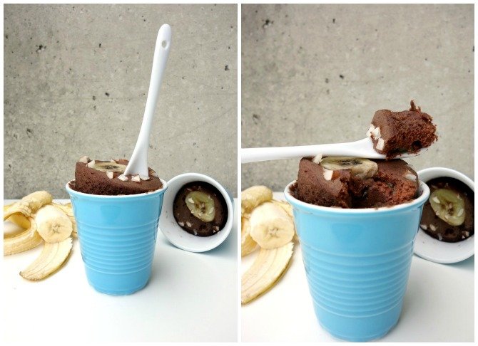 20 Easy Breakfast Mug Recipes For Lazy Morning-Chocolate Banana Buckwheat Mug Cake