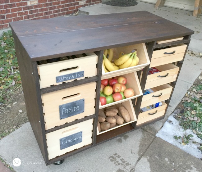 DIY Kitchen Island with Pantry Storage (Free Plan)