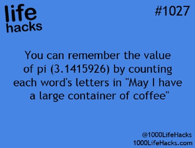 12 Useful Math Hacks You Didn't Learn At School-Hack to Memorize Pi