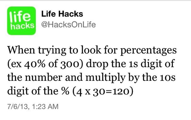 12 Useful Math Hacks You Didn't Learn At School-How To Figure Out Percentages