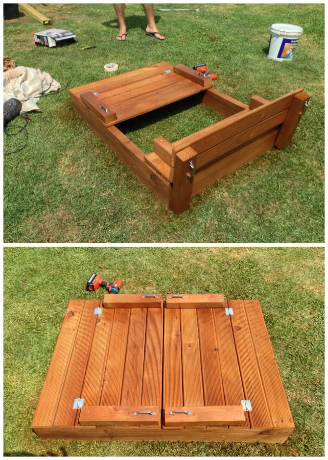 DIY Sandbox with Bench Cover-DIY Sandbox Projects (Video)