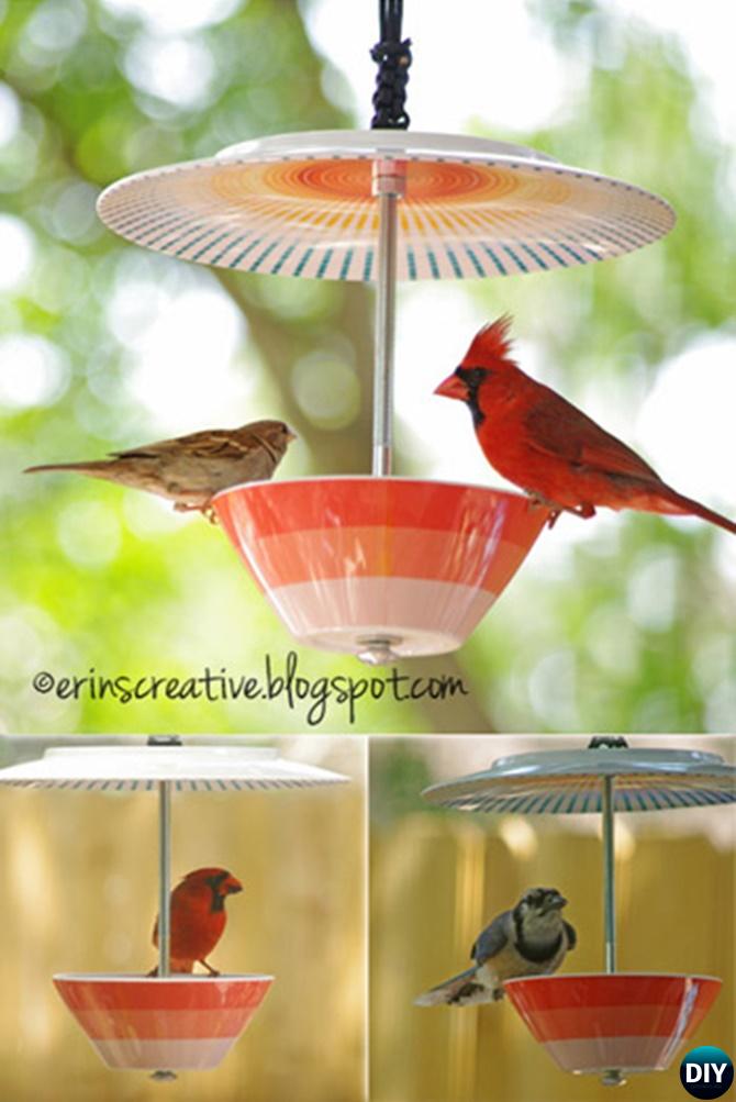 DIY Plate Bowl Birdfeeder - 20 DIY Bird Feeder Projects to Bring Life in Your Garden