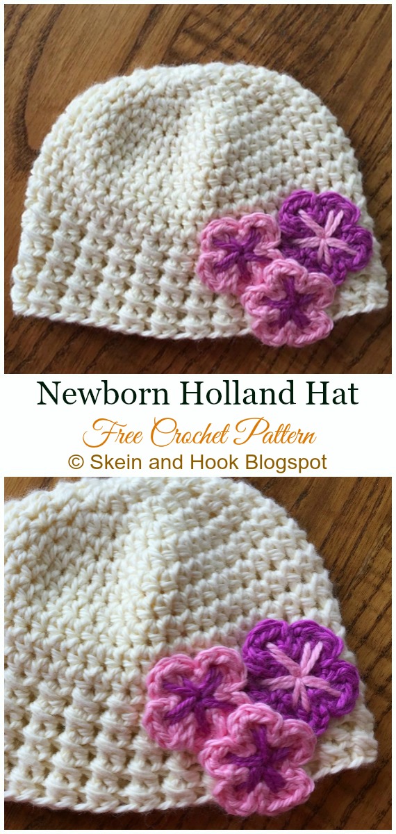  Newborn Holland Hat Crochet Free Pattern - #Crochet; #Beanie; Hat Free Patterns