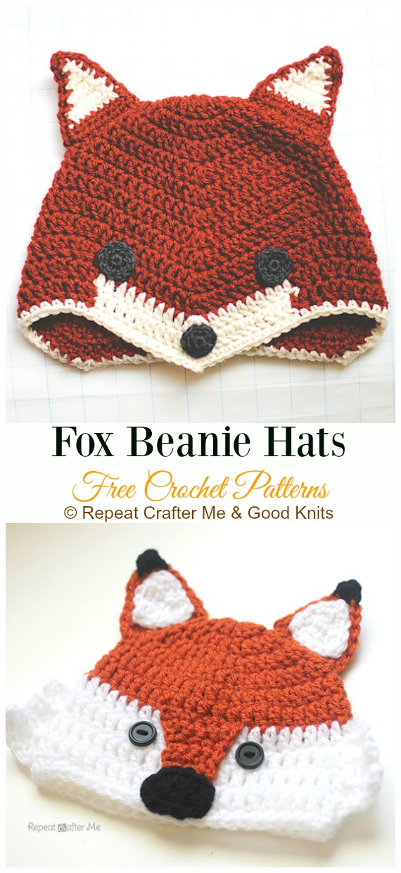 Fox Hat Crochet Free Patterns - #Crochet; #Beanie; Hat Free Patterns  
