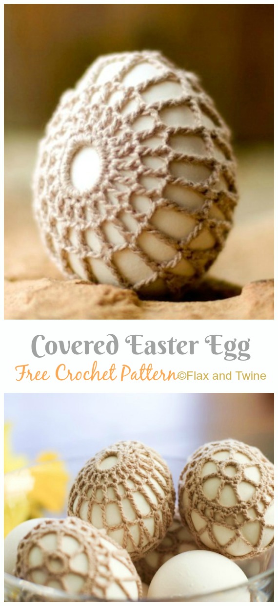 Crochet-Covered Easter Egg Free Pattern - #Crochet, #Easter; Egg Cozy&Holder Free Patterns 