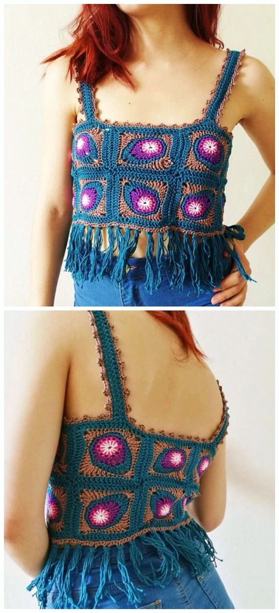 Peacock Crop Top Crochet Pattern - Women #CropTop;  #Crochet; Patterns [Summer Edition]