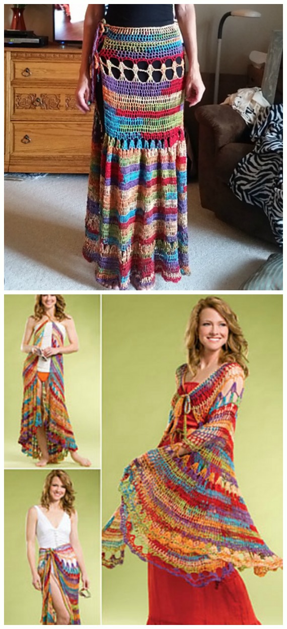 Seaside Wrap Skirt Crochet Free Pattern - #Crochet; Women #Skirt; Free Patterns For Any Season