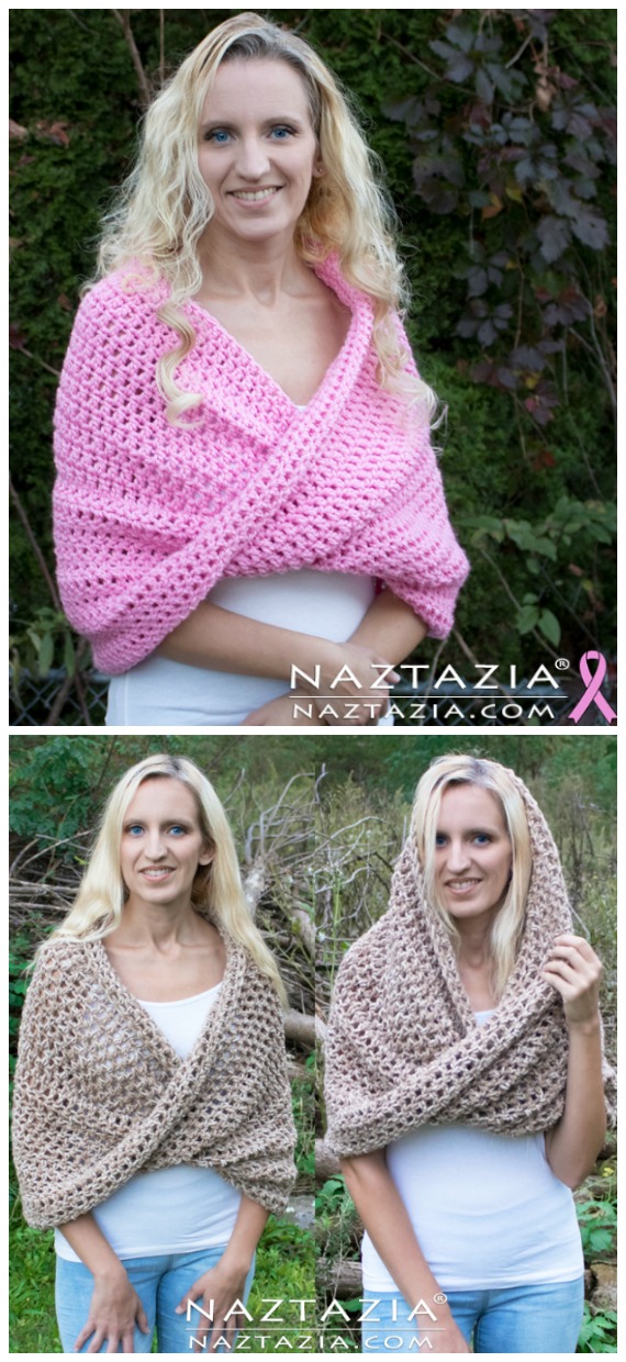 Crochet Mobius Shawl Wrap and Hooded Cowl Free Pattern &Video - Crochet Infinity #Scarf; Free Patterns 