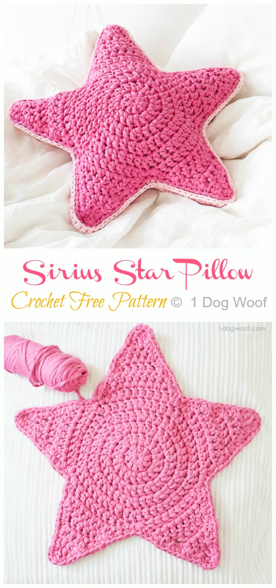 Sirius Star Pillow Crochet Free Pattern - Amigurumi #Star; Plush Free #Crochet; Patterns