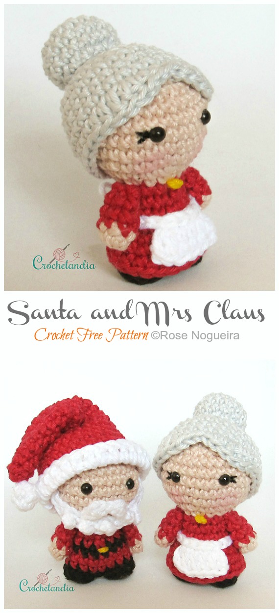 Crochet Santa and Mrs Claus Amigurumi Free Patterns - #Amigurumi; #Santa; Toy Softies Crochet Free Patterns