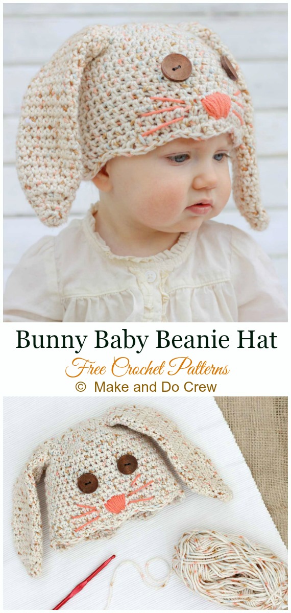 Bunny Baby Hat Crochet Free Pattern - #Crochet; #Beanie; Hat Free Patterns