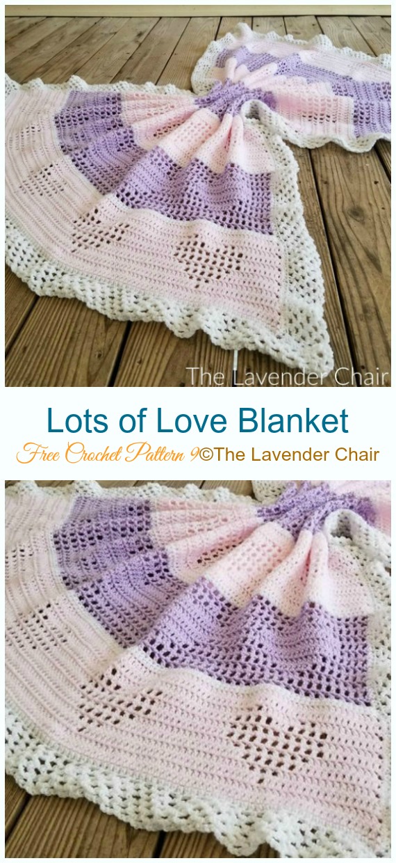 Lots of Love Blanket Crochet Free Pattern - #Valentine; #Heart Throw #Blanket; Free #Crochet; Patterns