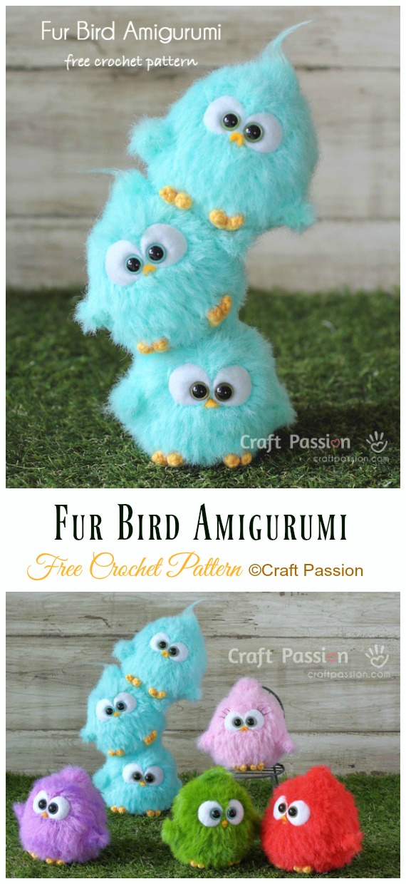 Fur Bird Amigurumi Free Crochet Pattern - Crochet #Bird; #Amigurumi Free Patterns 