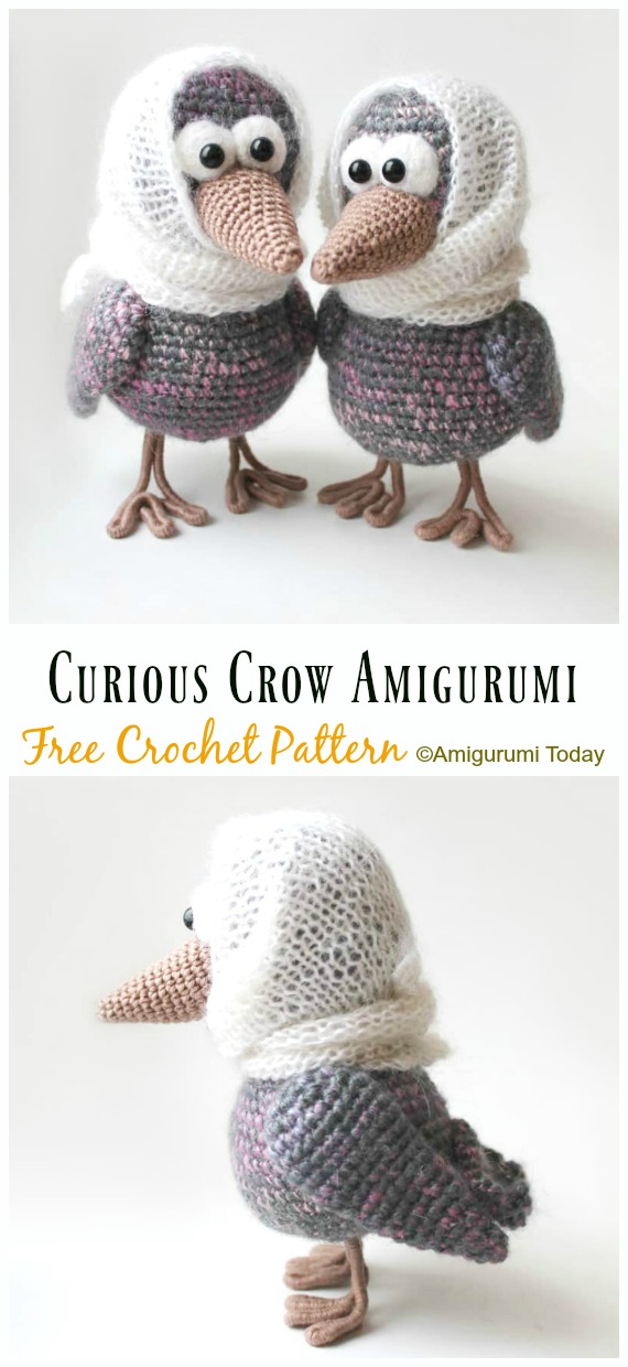 Curious Crow Amigurumi Free Crochet Pattern - Crochet #Bird; #Amigurumi Free Patterns