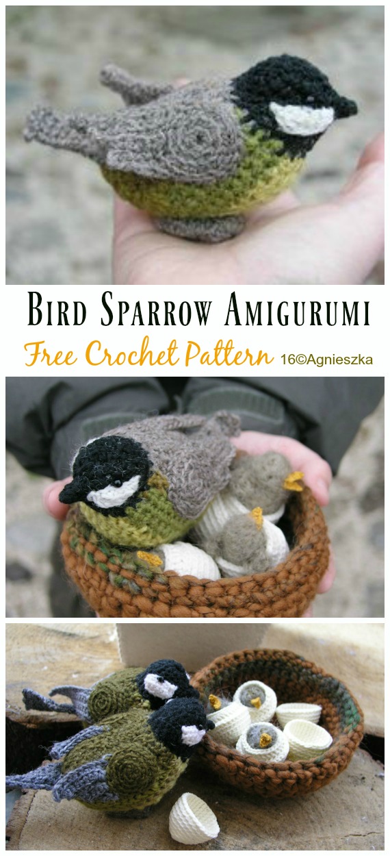 Bird Sparrow Amigurumi Free Crochet Pattern - Crochet #Bird; #Amigurumi Free Patterns