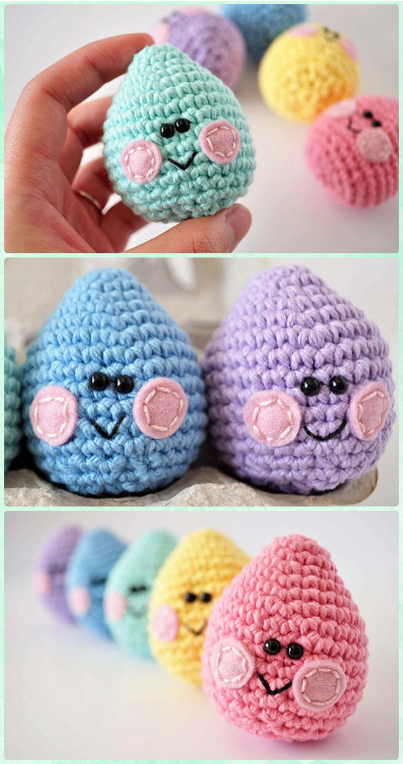 Amigurumi Easter Eggs Crochet Free Pattern - #Crochet; #Easter; Egg Cozy Cover & Holder Free Patterns