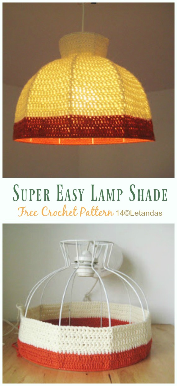 Super Easy Lamp Shade Crochet Free Pattern - #Crochet; Lamp Shade Free Patterns
