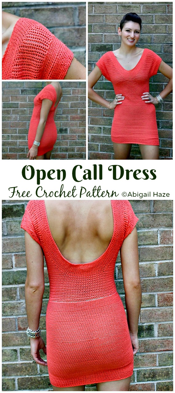Open Call Dress Crochet Free Pattern - Women Summer #Dress; Free Crochet Patterns