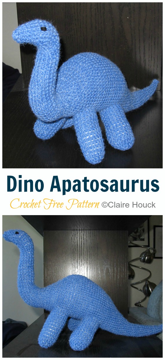 Crochet Dino Apatosaurus Amigurumi Free Pattern- #Amigurumi; #Dinosaur; Free Crochet Patterns