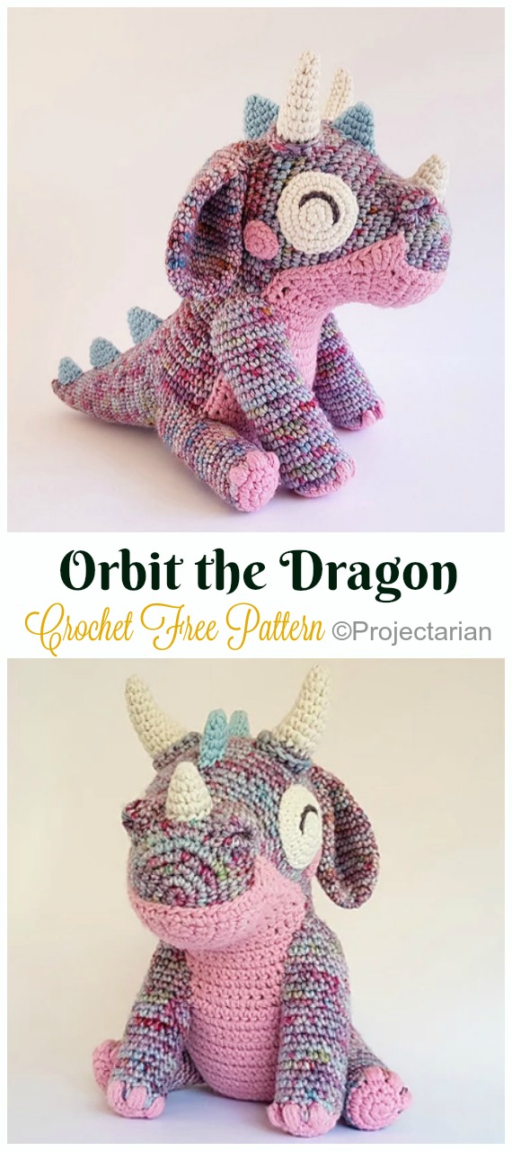 Crochet Orbit the Dragon Amigurumi Free Pattern - #Amigurumi; #Dragon; Free Crochet Patterns