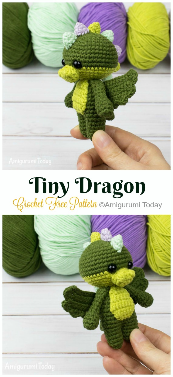Crochet Tiny Dragon Amigurumi Free Pattern - #Amigurumi; #Dragon; Free Crochet Patterns