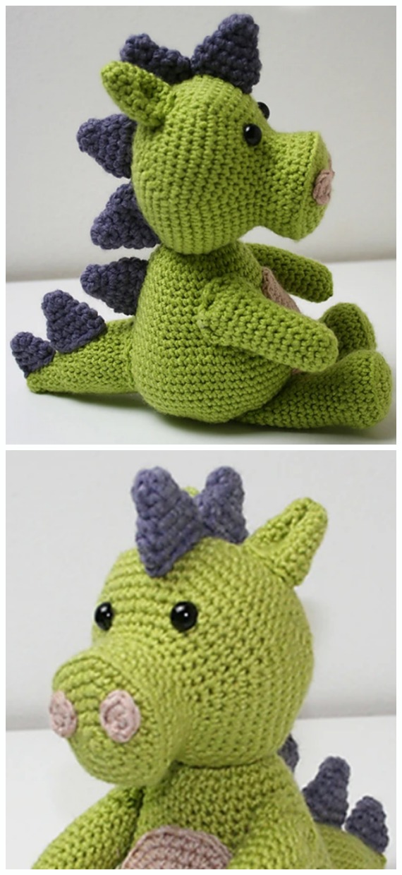 Crochet Spiky Dragon Amigurumi Free Pattern - #Amigurumi; #Dragon; Free Crochet Patterns