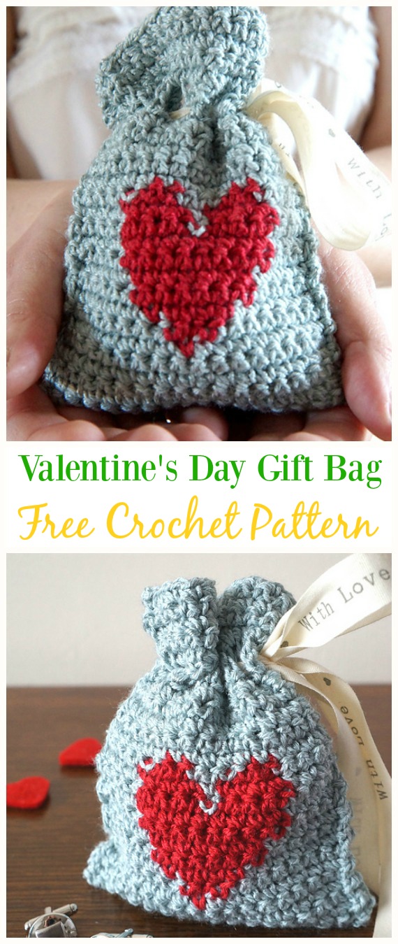 30 Crochet Drawstring Bags Free Patterns