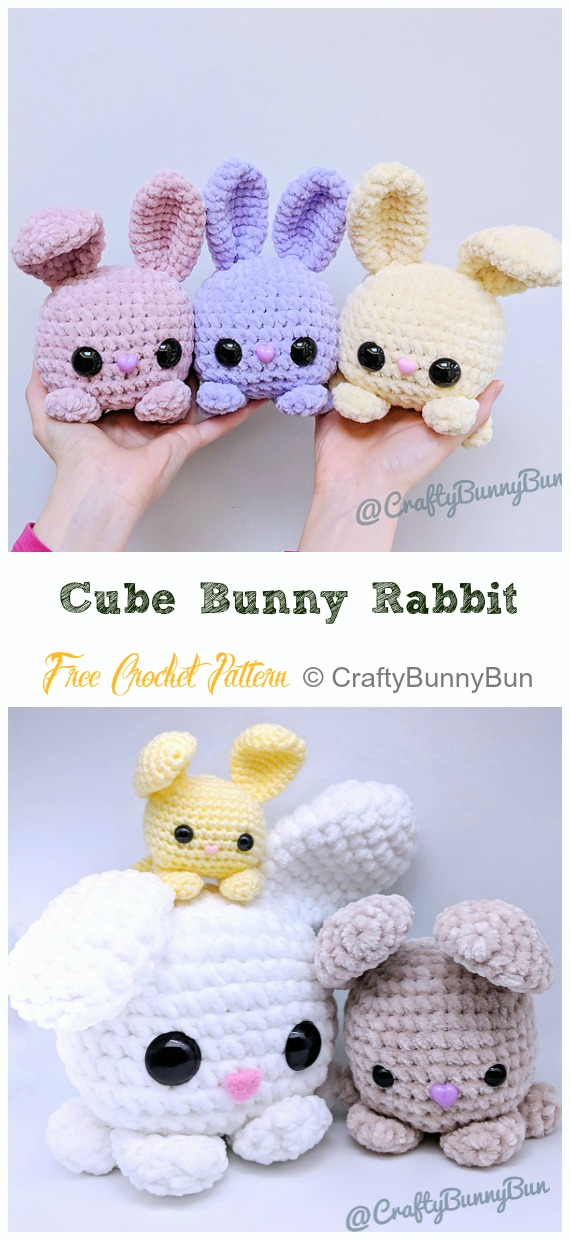 Amigurumi Cube Bunny Rabbit Crochet Free Pattern - Crochet #Bunny; Toy #Amigurumi; Free Patterns