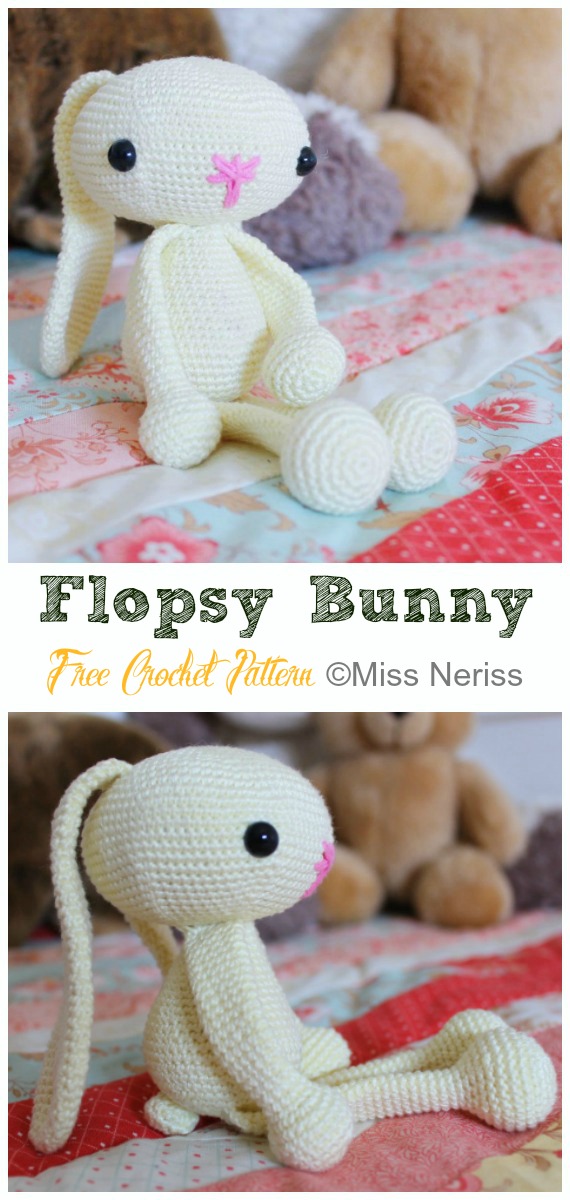Amigurumi Flopsy Bunny Crochet Free Pattern - Crochet #Bunny; Toy #Amigurumi; Free Patterns