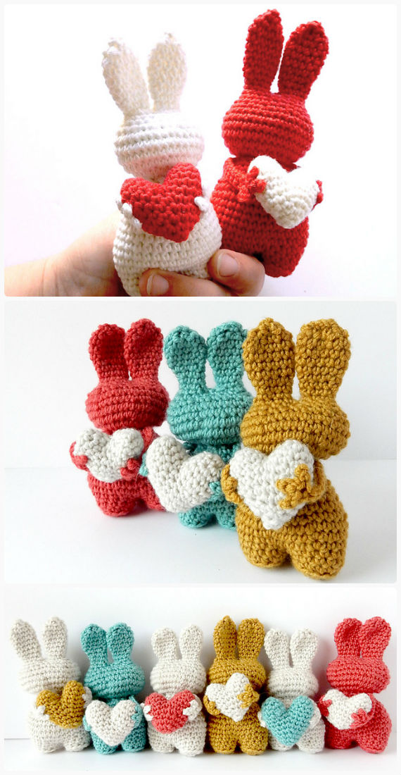 Amigurumi Valentin Bunny Crochet Free Pattern - Crochet #Bunny; Toy #Amigurumi; Free Patterns