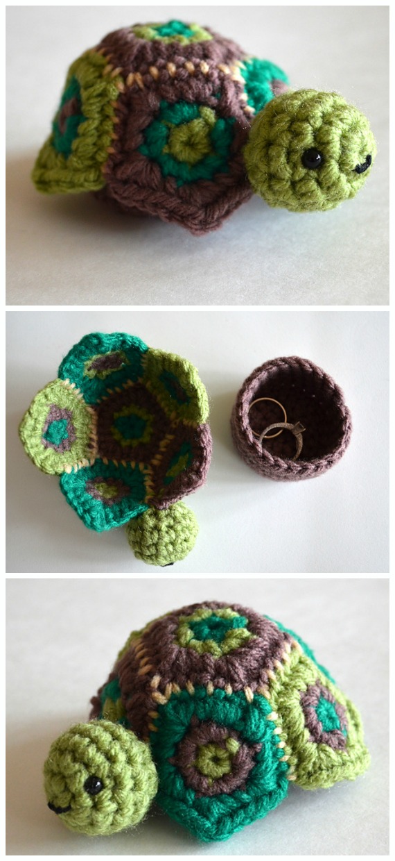 Amigurumi Secret Turtle Box Crochet Free Pattern - #Crochet; #Turtle; Amigurumi Toy Softies Free Patterns