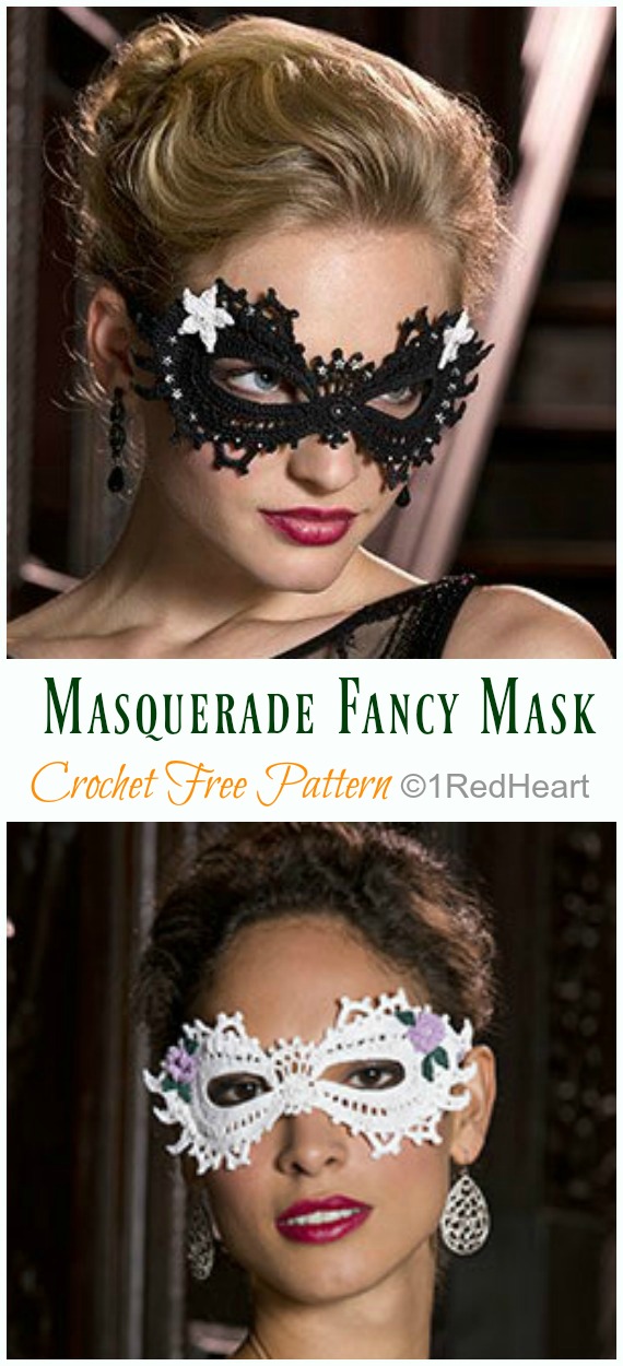 Mardi Gras Masquerade Fancy Mask Crochet Free Pattern - Masquerade Eye #Mask; Free #Crochet; Patterns