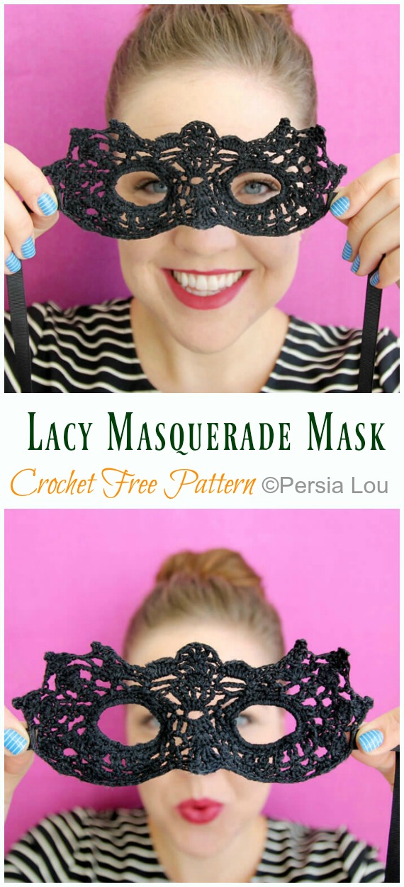 Lacy Masquerade Mask Crochet Free Pattern - Masquerade Eye #Mask; Free #Crochet; Patterns