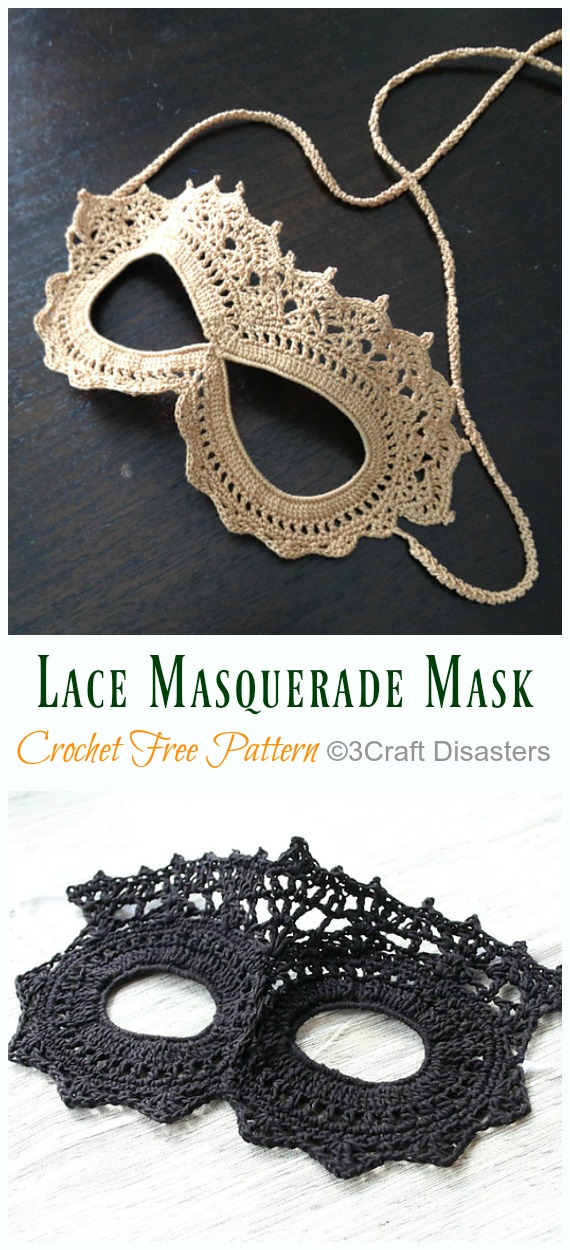 Lace Masquerade Mask Crochet Free Pattern - Masquerade Eye #Mask; Free #Crochet; Patterns