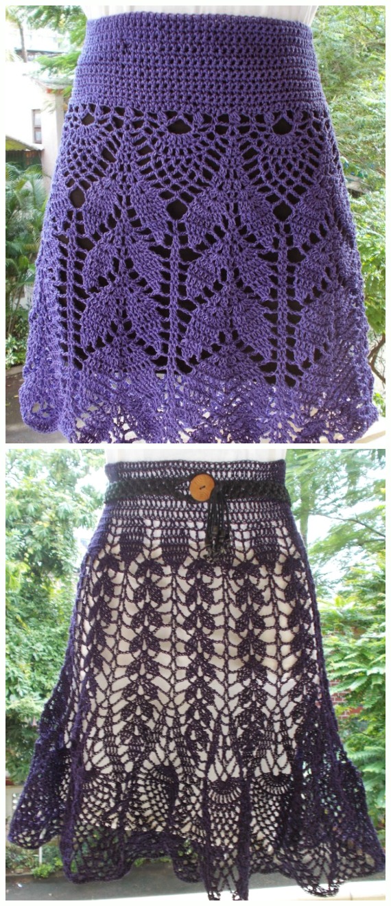 Leaf Skirts Crochet Free Pattern - #Crochet; Women #Skirt; Free Patterns For Any Season