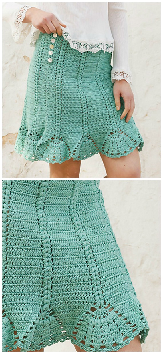 Sea Shell Crochet Free Pattern - #Crochet; Women #Skirt; Free Patterns For Any Season