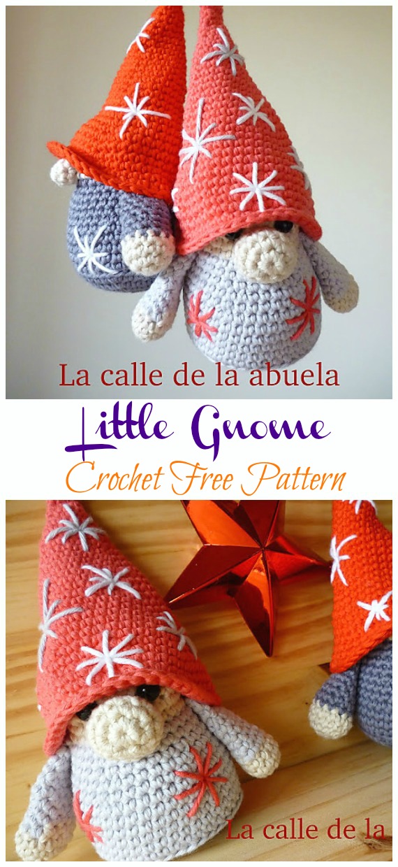 Little Gnome Girl Amigurumi Crochet Free Pattern -  Free#Amigurumi; #Gnome; Toy Softies Crochet Patterns