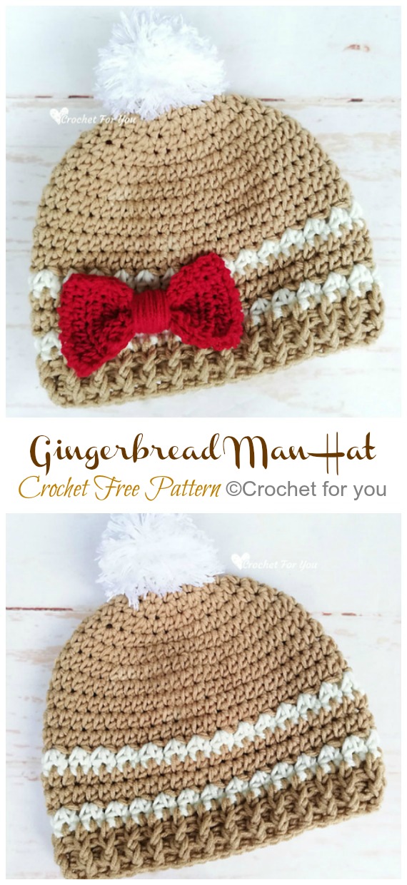 Gingerbread Man Hat Crochet Free Pattern - #Crochet; #Christmas; Hat Gifts Free Patterns