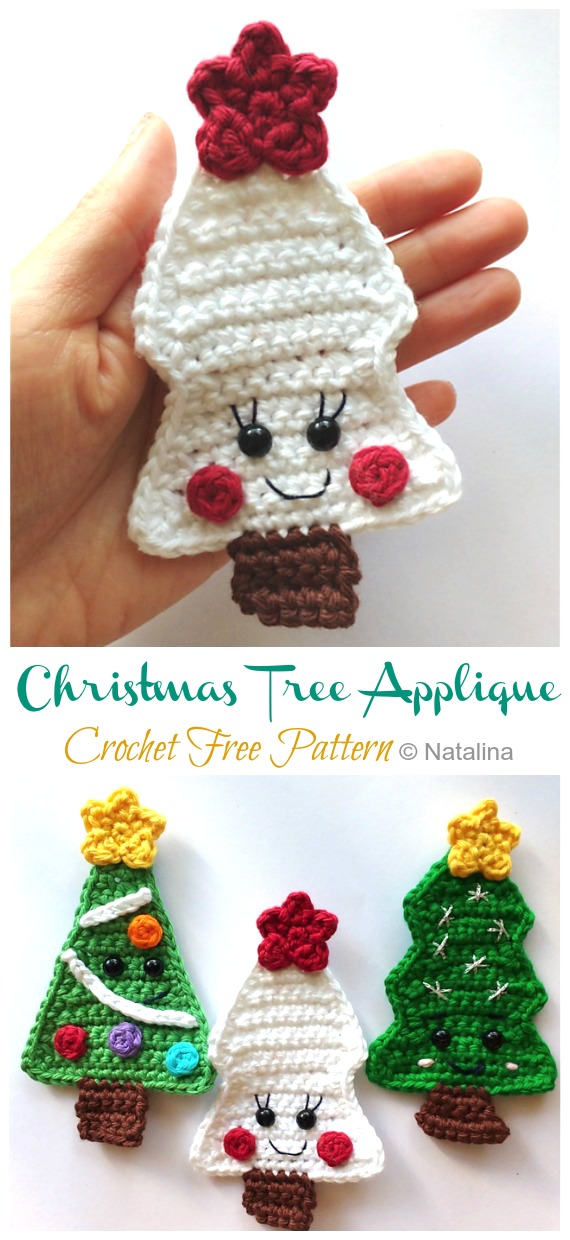 Christmas Tree Applique Free Crochet Pattern - #Christmas; Tree Applique #Crochet; Free Patterns