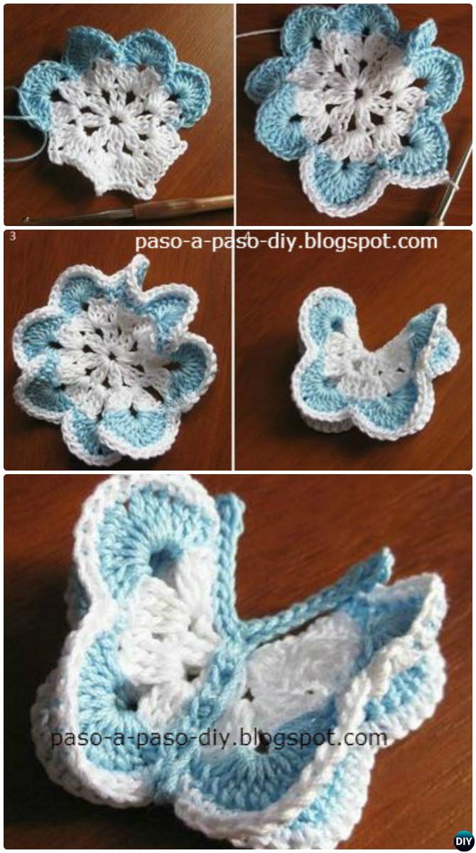 3D Crochet Butterfly Free Pattern 