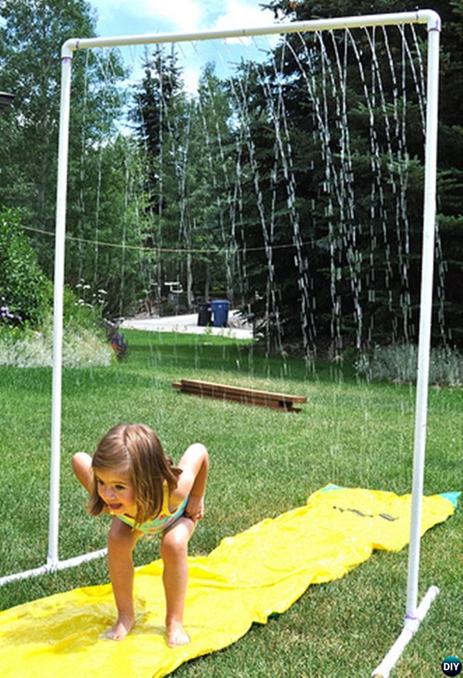 DIY Backyard PVC Sprinkler Fall-20 PVC Pipe DIY Projects For Kids 