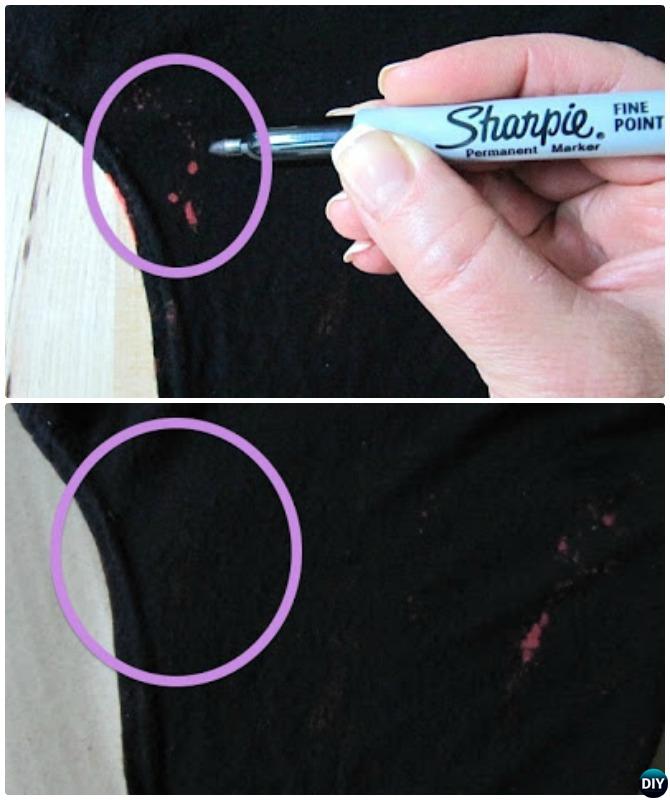 Bleach Stain Repair with Sharpie-20 Lady Girl Fashion Hacks