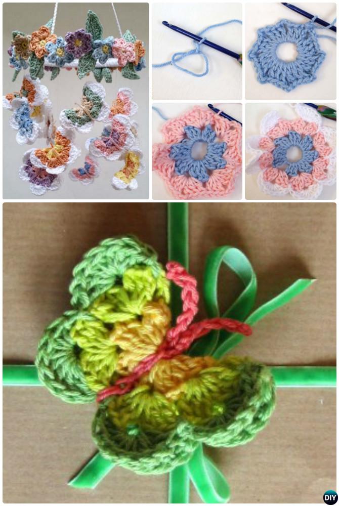 Crochet 3D Butterfly Chandelier Free Pattern
