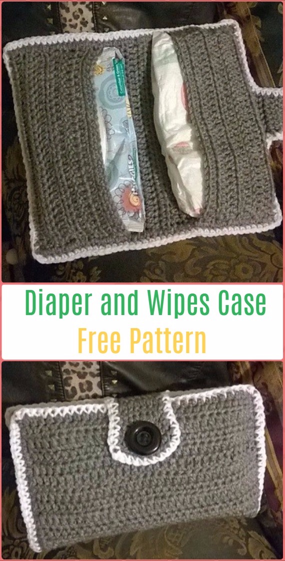 Crochet Easy Diaper and Wipes Case Free Pattern - Crochet Baby Shower Gift Ideas Free Patterns