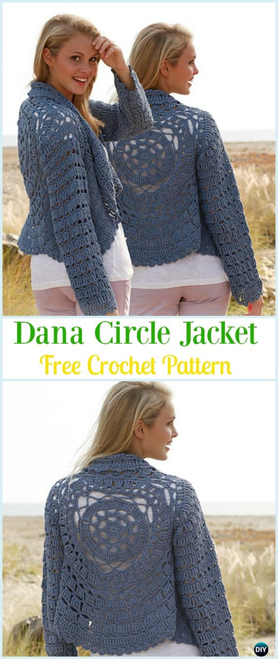 Crochet Dana Circle Jacket Free Pattern - #Crochet; Circle Vest & Sweater #Jacket; Cardigan Free Patterns