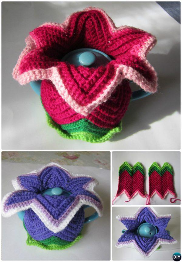 Crochet Daylily Tea Cosy Free Pattern-20 Crochet Knit Tea Cozy Free Patterns